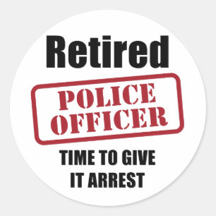 Retired Police Officer Classic Round Sticker