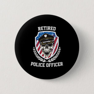 Retired Police Officer Policeman Retirement Gift 6 Cm Round Badge