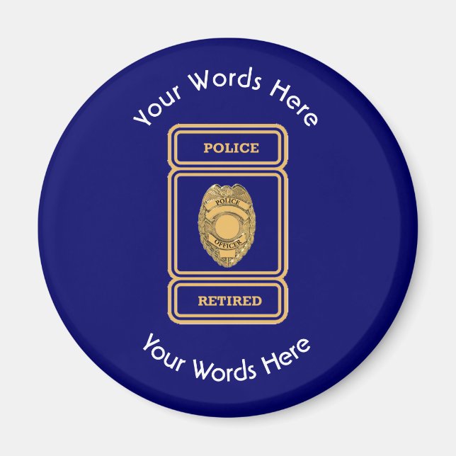 Retired Police Officer Shield Magnet (Front)
