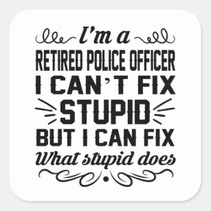 Retired Police Officer Sticker Funny Gifts for Men