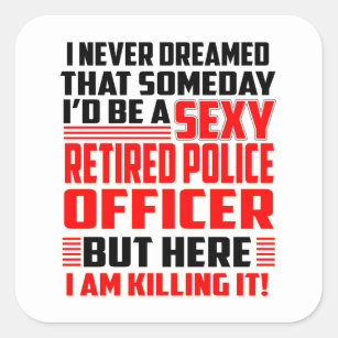 Retired Police Officer Sticker Funny Gifts for Men