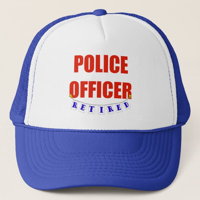 RETIRED POLICE OFFICER TRUCKER HAT (Front)