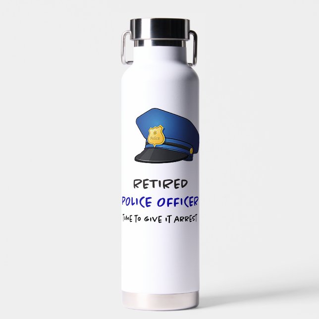 Retired Police Officer Water Bottle (Front)