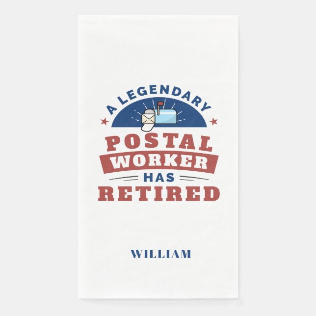 Retired Post Office Worker Personalised Napkin (Front)