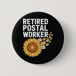 Retired Postal Worker 6 Cm Round Badge