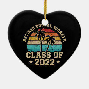Retired postal worker class of 2022 retirement ceramic tree decoration