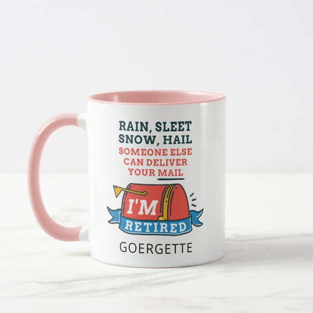 Retired Postal Worker Custom Mailman Retirement Mug (Left)