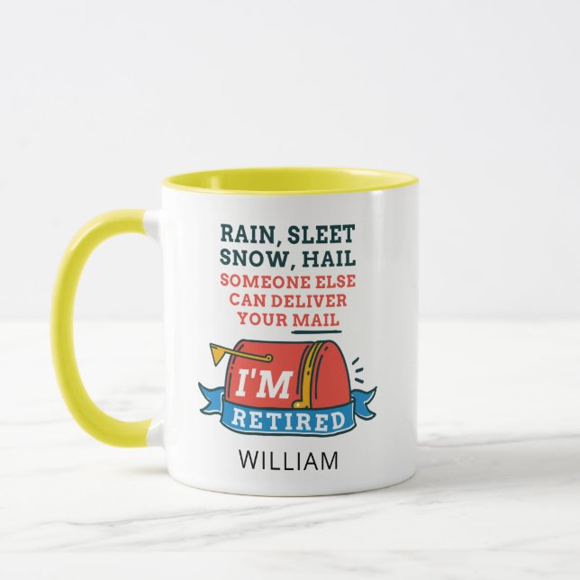 Retired Postal Worker Custom Mailman Retirement Mug (Left)