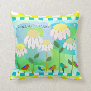 Retired Postal Worker Daisies Pillow