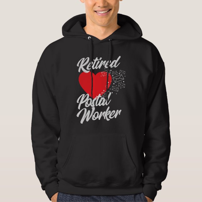 Retired Postal Worker Flag US Mailman Retirement Hoodie (Front)