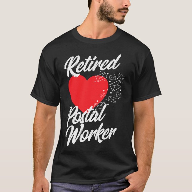 Retired Postal Worker Flag US Mailman Retirement T-Shirt (Front)