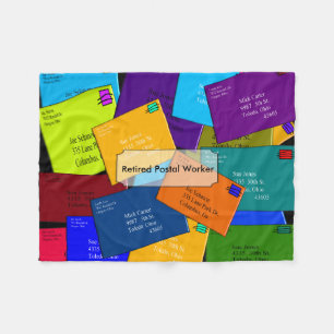 Retired Postal Worker Fleece Blanket Letters