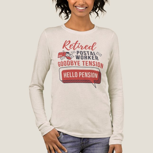 Retired Postal Worker Funny Mailman Retirement Tri-Blend Shirt (Front)