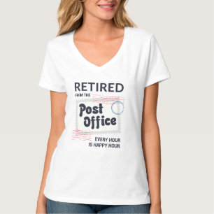 Retired Postal Worker Happy Hour Funny T-Shirt