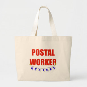 RETIRED POSTAL WORKER LARGE TOTE BAG