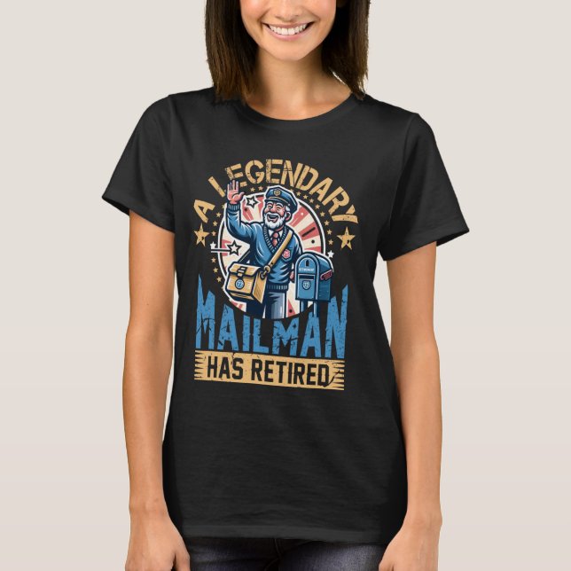 Retired Postal Worker Mailman Postman Post Office T-Shirt (Front)