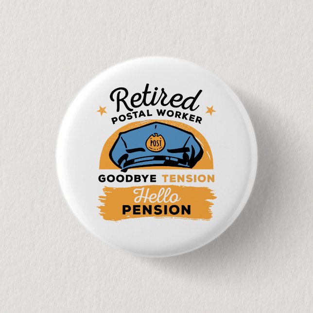 Retired Postal Worker Mailman Retirement 3 Cm Round Badge (Front)