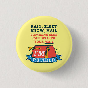 Retired Postal Worker Mailman Retirement 3 Cm Round Badge