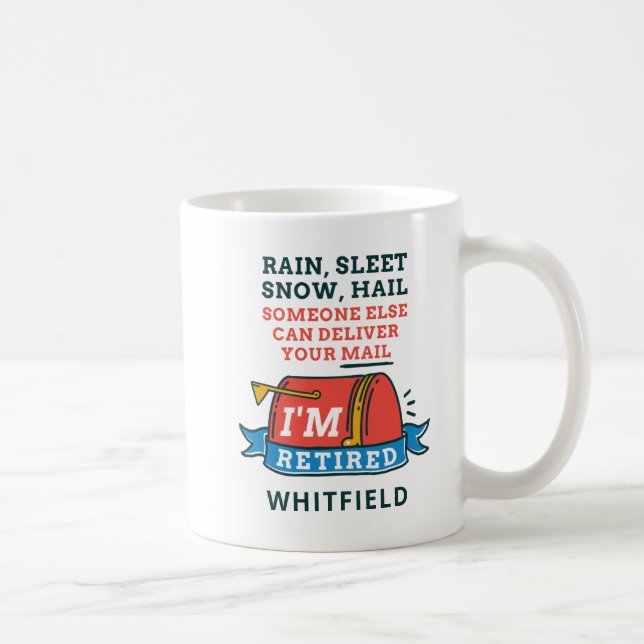 Retired Postal Worker Mailman Retirement Custom Coffee Mug (Right)