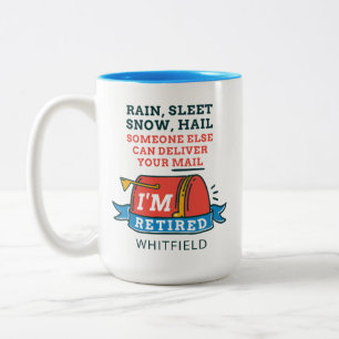 Retired Postal Worker Mailman Retirement Custom Two-Tone Coffee Mug