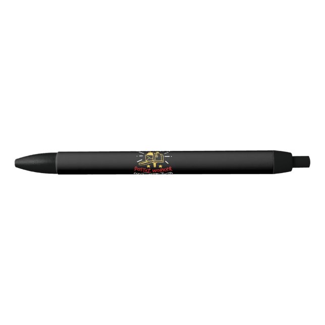 Retired Postal Worker Mailman Retirement Gift Black Ink Pen (Front)