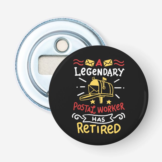 Retired Postal Worker Mailman Retirement Gift Bottle Opener (Front)