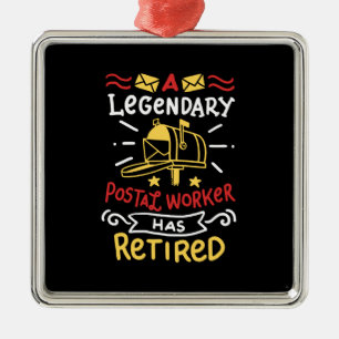 Retired Postal Worker Mailman Retirement Gift Metal Tree Decoration