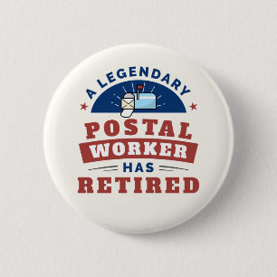 Retired Postal Worker Mailman Retirement Keepsake 6 Cm Round Badge