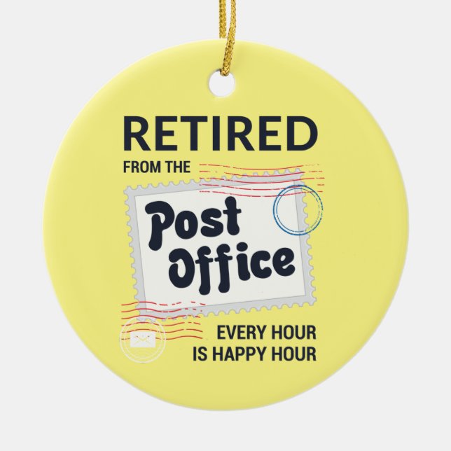 Retired Postal Worker Mailman Retirement Keepsake Ceramic Tree Decoration (Front)