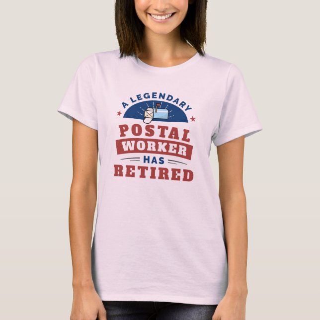 Retired Postal Worker Mailman Retirement Novelty T-Shirt (Front)