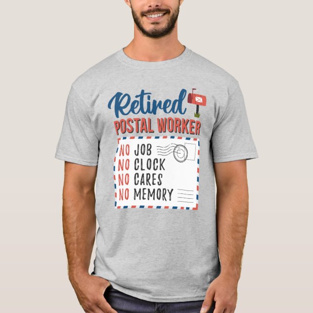 Retired Postal Worker Mailman Retirement T-Shirt (Front)
