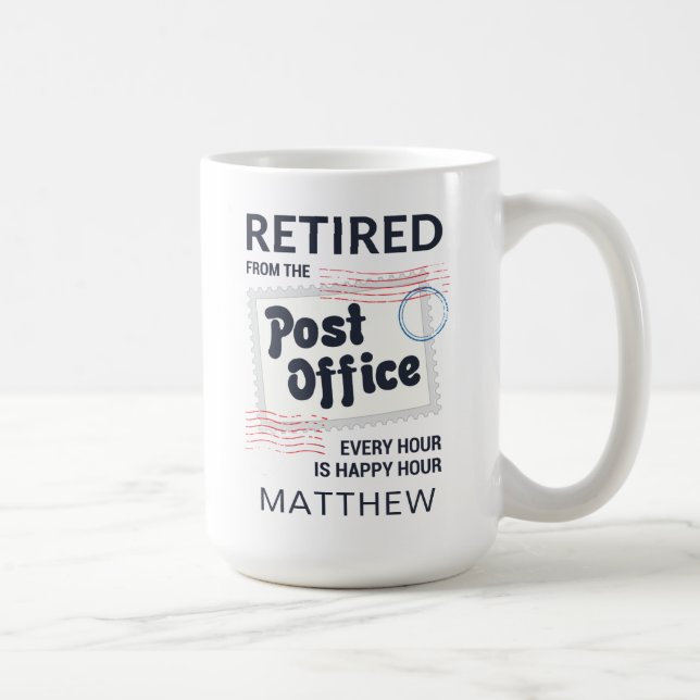 Retired Postal Worker Personalised Mailman Coffee Mug (Right)