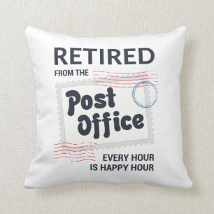 Retired Postal Worker Retirement Mailman Funny Cushion