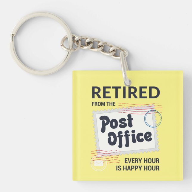 Retired Postal Worker Retirement Mailman Funny Key Ring (Front)