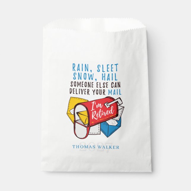 Retired Postal Worker Retirement Party Favour Bags (Front)