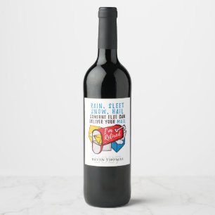 Retired Postal Worker Retirement Party Mailman Wine Label