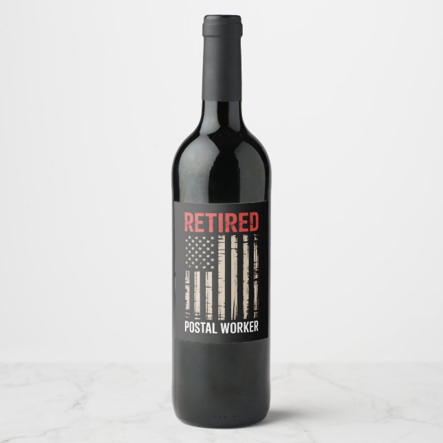 Retired Postal Worker Retirement Wine Label (Front)