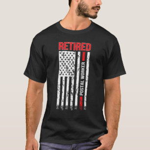 Retired Postal Worker Us Flag Mailman Retirement 2 T-Shirt