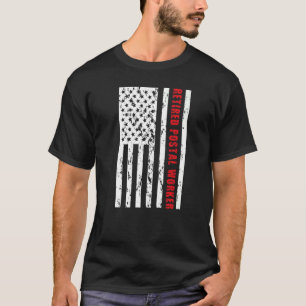 Retired Postal Worker Us Flag Mailman Retirement T-Shirt