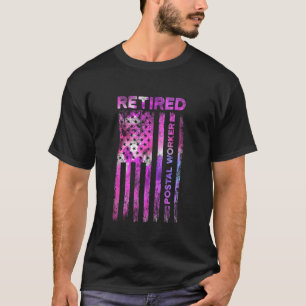 Retired Postal Worker Us Flags Mailman Retirement T-Shirt