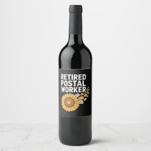 Retired Postal Worker Wine Label