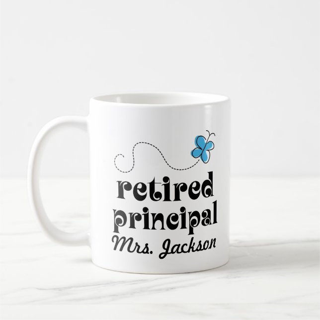 Retired Principal personalised gift Coffee Mug (Left)