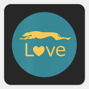Retired Racing Greyhound Love Square Sticker