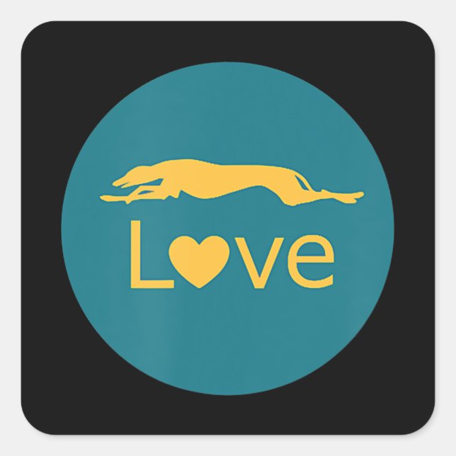 Retired Racing Greyhound Love Square Sticker (Front)