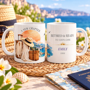 Retired & Ready Explore Travel Retirement Gift Coffee Mug