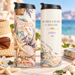 Retired & Ready to Explore Coastal Retirement Gift Thermal Tumbler