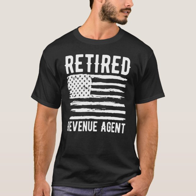 Retired Revenue Agent Profession American Flag T-Shirt (Front)