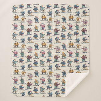 Retired Santa Claus North Pole Ski Club Sherpa Blanket