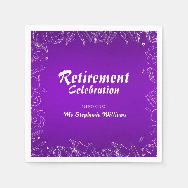 Retired Schoolteacher Celebration Party  Napkin (Front)