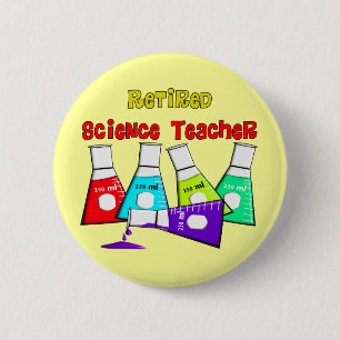 Retired Science Teacher Beeker Design 6 Cm Round Badge